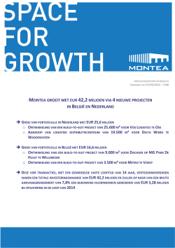 Montea groeit met EUR 42,2 miljoen