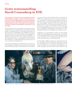 Grote tentoonstelling David Cronenberg in EYE