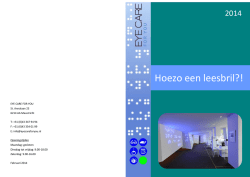 Hoezo een leesbril?!