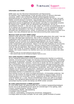 Informatie over EMDR EMDR staat voor Eye