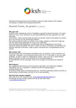 Docent Frans, 2e graad (ca. 0,8 fte)