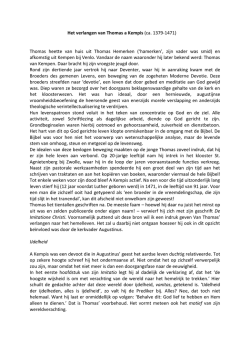 Het verlangen van Thomas a Kempis (ca. 1379-1471)