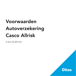 Voorwaarden Autoverzekering Casco Allrisk (D AU-CA 2013-01)