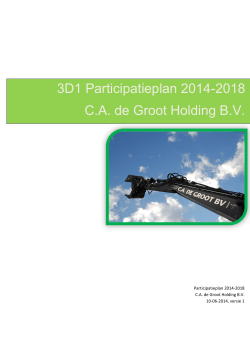 3D1 Participatieplan 2014-2018 C.A. de Groot Holding B.V.