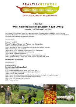 Programma excursie Zuid-Limburg juni 2014