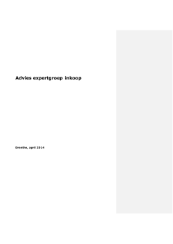 Eindadvies expertgroep inkoop