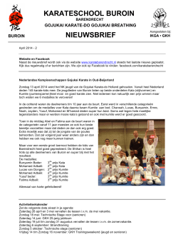 Nieuwsbrief Buroin April 2014-2 - BUROIN, Gojukai Karate en