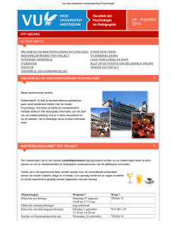 juli - augustus 2014 - Faculteit Psychologie en Pedagogiek