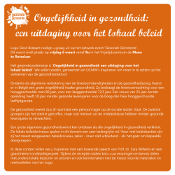 een uitdaging voor het lokaal beleid Ongelijkheid in gezondheid: