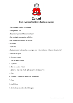 Zen.nl Onderwerpenlijst introductiecursussen