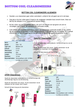 Gebruiksaanwijzing Bottom Coil Clearomizers - Vape