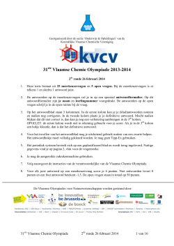 31 Vlaamse Chemie Olympiade 2013-2014