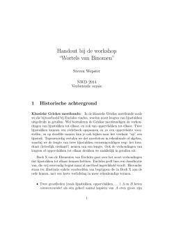 Handout bij de workshop &ldquo;Wortels van Binomen&rdquo;