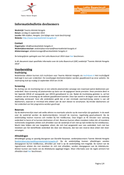 Informatiebulletin deelnemers - Twente Atletiek