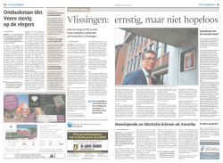 PZC: "Vlissingen: ernstig, maar niet hopeloos"