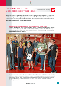 Diploma-uitreiking Orthopedische Technieken