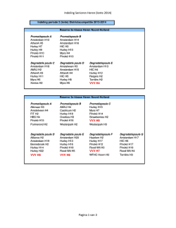 Indeling Senioren Heren (lente 2014) - 22 januari