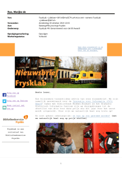 21.0 Nieuwsbrief Frysklab, 30-10-2014