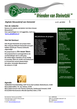 Download de Nieuwsbrief van Steinetzki