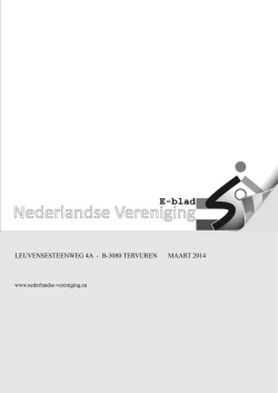 E-blad Maart 2014 - Nederlandse Vereniging