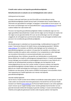 E-health onder ouderen met beperkte gezondheidsvaardigheden
