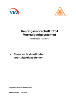 Keuringsvoorschrift TT04 Voertuigvolgsystemen
