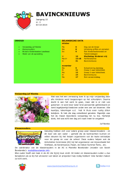 Bavincknieuws 3 oktober 2014