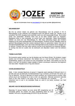 Jozinfo 19 ( vrijdag 31 januari 2014 )