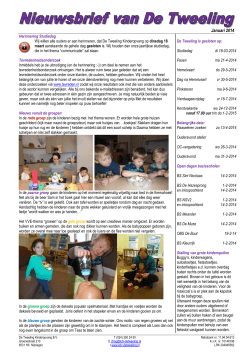 Nieuwsbrief januari 2014 - De Tweeling Kinderopvang