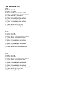 Indeling en tijden.