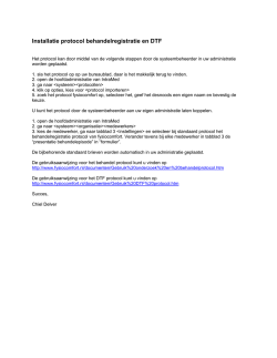 Installatie protocol behandelregistratie en DTF