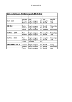 Samenstelling weidemengsels EKO 140822