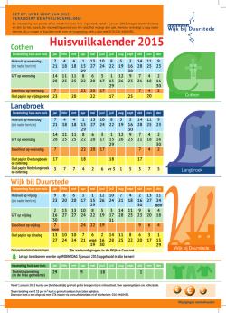 Huisvuilkalender 2015 - Gemeente Wijk bij Duurstede