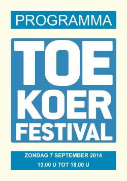 Programma 2014 - Toekoerfestival