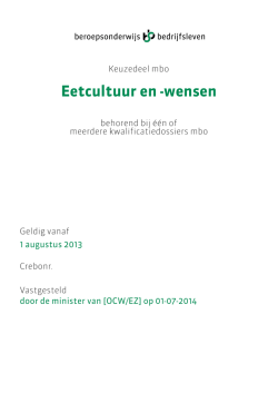 Eetcultuur en -wensen