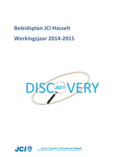 Beleidsplan JCI Hasselt Werkingsjaar 2014