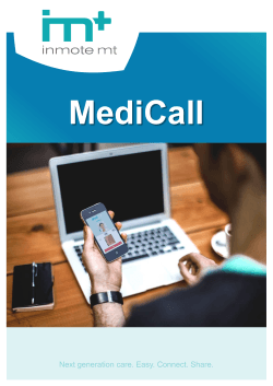 Brochure MediCall - NL • Inmote MedTech