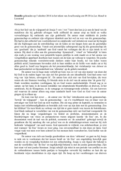 Homilie gehouden op 5 oktober 2014 in het teken van Isra&euml;lzondag