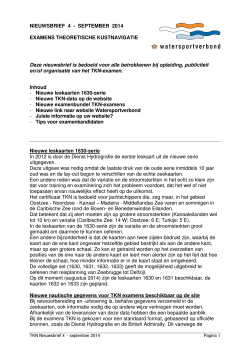 TKN Nieuwsbrief no 4 – september 2014