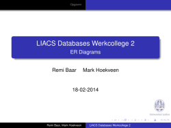 LIACS Databases Werkcollege 2