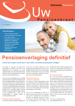 Januari 2014 - Getronics Pensioen