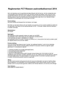 reglementen van het zaalvoetbaltoernooi.