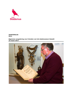 JAARVERSLAG 2013 Algemene vergadering vzw