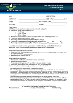 INSCHRIJFFORMULIER LIDMAATSCHAP 2015