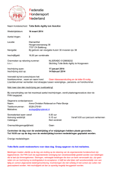 Inschrijfformulier FHN Totte Bello Agility 16-03-2014