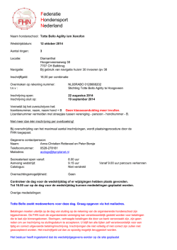 Inschrijfformulier FHN Totte Bello Agility 12-10-2014
