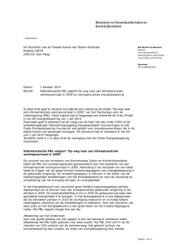 "Kamerbrief inzake kabinetsreactie op PBL