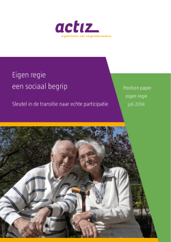 Eigen regie een sociaal begrip