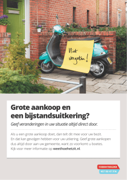 Grote aankoop en een bijstandsuitkering?