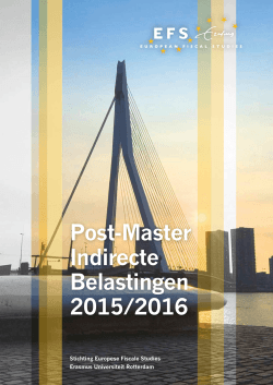 Post-Master Indirecte Belastingen 2015/2016